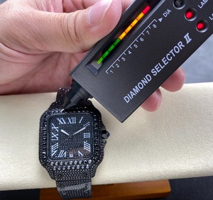 Reloj Cuadrado de Diamantes Negros de Moda al por Mayor para Hombre, Reloj de Pulsera Mecánico Automático, Reloj Hip Hop Resistente al Agua - Product Image 2