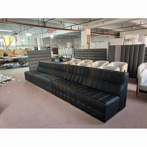 Meubles de restaurant, canapé en forme de L, ensemble de canapés d'angle pour hôtel, sièges personnalisés en cuir véritable, mousse haute densité durable - Product Image 1