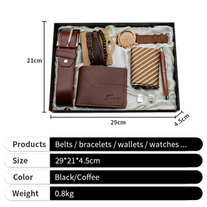 Set Regalo <span class=keywords><strong>Portafoglio</strong></span> da <span class=keywords><strong>Uomo</strong></span> Nero 7 Pezzi con Orologio, <span class=keywords><strong>Cintura</strong></span> e Penna in Confezione Regalo per Promozioni Aziendali - Product Image 2