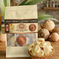 Best-seller : Bonbons artisanaux 100% coco, saveurs café salé, taro, pandan, cacao – Cadeau souvenir du Vietnam – Fournisseur – Bon prix