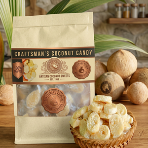 Best-seller : Bonbons artisanaux 100% coco, saveurs café salé, taro, pandan, cacao – Cadeau souvenir du Vietnam – Fournisseur – Bon prix - Product Image 6