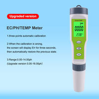 Hedao Backlight EZ9902 Logo OEM Emballage personnalisé 3 en 1 pH-mètre Testeur EC Moniteur de température de l'eau