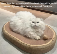 Lit pour chat ovale en bois robuste, griffoir durable, résistant à l'humidité, construction anti-chute, jouet amusant pour chat, expérience de griffonnage saine et idéale
