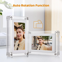 Venta al por mayor 7 pulgadas 8GB acrílico imagen NFT Video objeto infinito transparente marco de fotos Digital con función de rotación automática