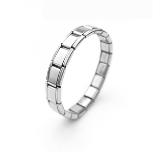 Módulo de combinación de bricolaje de moda Encantos italianos Elasticidad de acero inoxidable 18PC Módulos Pulsera al por mayor - Product Image 1