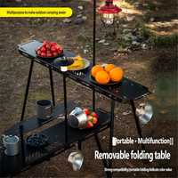 Table tactique portable réglable en hauteur pour l'extérieur, ultra légère, pour le camping, le pique-nique, le barbecue, table pliante, bureau pliable, table IGT