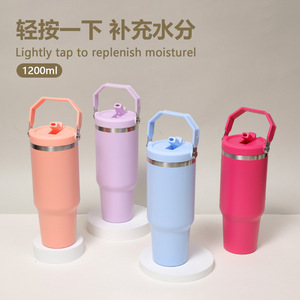 Stainless Steel Insulated Tumbler 304 Pink With Handle Travel Water <b>Bottle</b> - Product Image 4