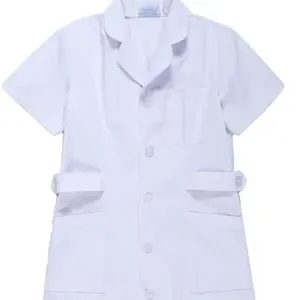 Uniformi da ospedale in poliestere di cotone Unisex professionali infermiere medico di scienze mediche indossano camice bianco - Product Image 1