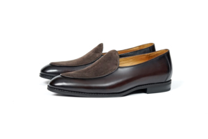 L32-B801 mocassini da uomo in pelle di capra in pelle scamosciata e pelle abbinata a punto Blake stile <span class=keywords><strong>smoking</strong></span> - Product Image 3