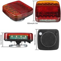 Kit de feux arrière LED sans fil magnétique pour remorque, camion de dépannage, tracteur, bateau, camionnette, avec indicateur de signal et émetteur de lumière
