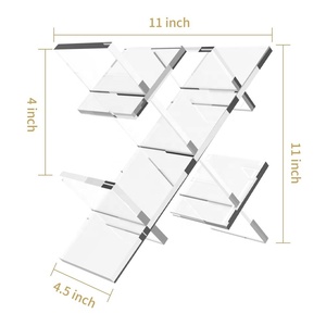 Estante para Vino de Sobremesa, Diseño de Rejilla, Independiente, para 5 Botellas, Moderno, Transparente, de Acrílico y Plástico - Product Image 2