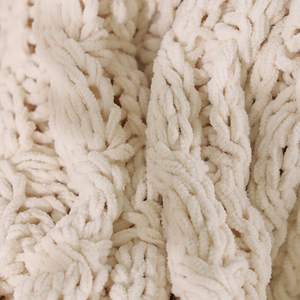 Chunky Knit Blanket Throw Soft <span class=keywords><strong>Jumbo</strong></span> Chenille Blanket Yarn Cozy Modern Style Soft Throws for Home Use Taille personnalisable - Product Image 2