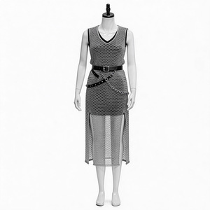 Vestido de malla plateada sin mangas para mujer, estilo renacentista, para cosplay, juegos de rol y anime. - Product Image 4