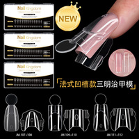 B3507 280 Pièces Formes d'extension d'ongles en V à rainures profondes avec échelle, moules à ongles en polygel cristal