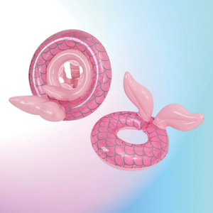 ห่วงยางว่ายน้ำรูปนางเงือกแบบเป่าลมพร้อมหลังคา ดีไซน์หางปลา สำหรับเด็ก เล่นน้ำ อุปกรณ์ลอยน้ำ - Product Image 4