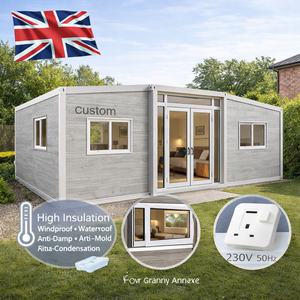 Casa <span class=keywords><strong>Container</strong></span> di Lusso <span class=keywords><strong>40ft</strong></span>, Casa Prefabbricata Modulare con 2 Camere da Letto, Espandibile e Pieghevole - Product Image 1