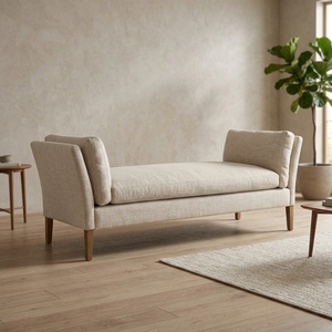 <span class=keywords><strong>Banc</strong></span> <span class=keywords><strong>contemporain</strong></span> avec pieds en chêne, revêtement en tissu de qualité supérieure, <span class=keywords><strong>design</strong></span> tendance, pour hôtel, appartement, chambre à coucher - Product Image 1