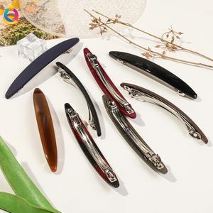 Qiyue Koreaanse Mode Lange Ovale Lente Clips Pc 11.5Cm Lang Ovaal Matte Effen Kleur Lente Clips Vrouwen Haaraccessoires - Product Image 6