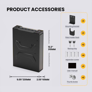 Boîte de sécurité latérale pour armes à feu, déverrouillage par empreinte digitale et mot de passe, ouverture automatique, sécurité, antivol et anti-chute. - Product Image 6