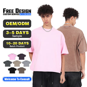 Camiseta Casual de Manga Corta para Hombre, 100% Algodón de Alto Gramaje, Estilo Vintage, Corte Holgado y Amplio, Lavada y Desgastada - Product Image 1