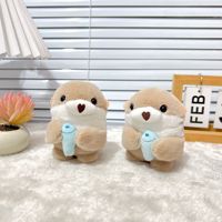 Porte-clés en peluche Otter Fish mignon, pendentif créatif pour sac à main, sac à dos et clés de voiture