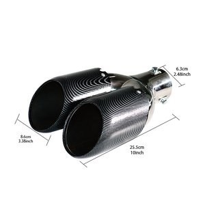 Accesorios Universales para Automóviles, Punta de Silenciador de Fibra de Carbono y Acero Inoxidable, Tubo de <span class=keywords><strong>Escape</strong></span> Apto para Todos los Autos - Product Image 2