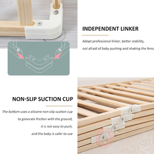 Montessori-Barrière de sécurité <span class=keywords><strong>en</strong></span> <span class=keywords><strong>bois</strong></span> pliable pour bébé, porte d'escalier portable pour enfant - Product Image 4