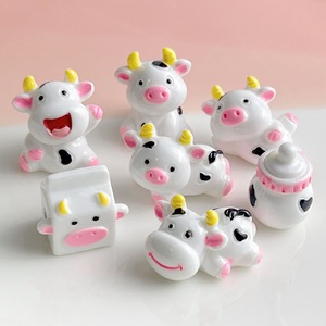Handmade DIY 3D bò Mặt dây chuyền quyến rũ dễ thương ít nhựa Phụ kiện cho tủ lạnh trang trí đất sét mô hình động vật - Product Image 4