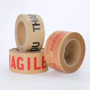 Benutzer definierte beschreibbare Easy Tear selbst klebende gummierte Verpackung Gedrucktes Craft Kraft papier Tenacious Tape mit Logo