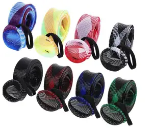 TOPIND Fishing Rod Cover Braided Mesh Rod Protector Fishing Pole Covers Sleeves