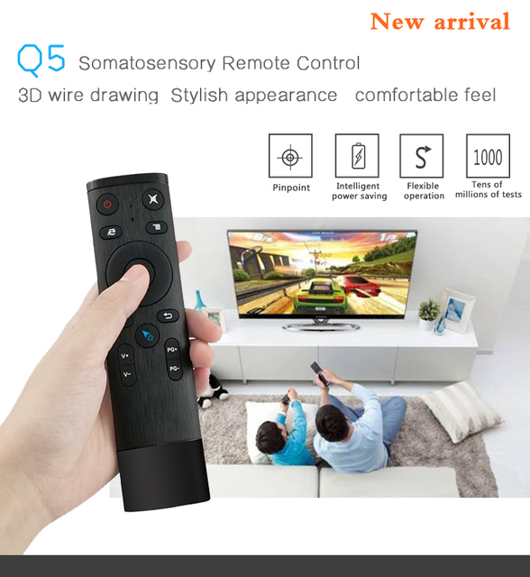 High Quality Q5 TV Box Remote Control Replacement BT Voice for Android TV Box