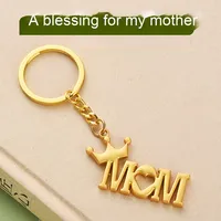 Porte-clés pour la fête des Mères/Pères, cadeau pour papa, petit porte-monnaie léger en alliage de zinc imprimé UV, pendentif avec lettres anglaises 'MOM' 'DAD'