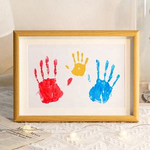 Özel bebek Handprint fotoğraf ahşap çerçeve kiti kreş dekor için toksik olmayan kil kless ped bebek duş hediyeler - Product Image 5
