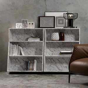 Étagère à livres en marbre blanc de style italien minimaliste, bibliothèque moderne haut de gamme simple pour le salon, meubles de maison - Product Image 1