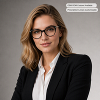 Montures de lunettes optiques œil de chat en acétate avec branches en métal, prêtes pour verres correcteurs, logo personnalisé, OEM, vente en gros 52 16 142