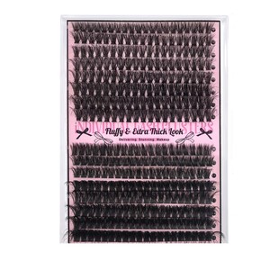 <span class=keywords><strong>Cils</strong></span> en bouquet individuels effet œil de chat, 60D 80D, <span class=keywords><strong>volume</strong></span> intense, segmentés, racine plate, courbure D - Product Image 1