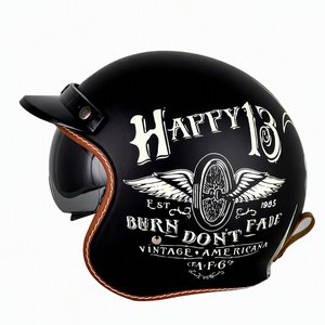 Nouveau casque de moto/scooter électrique ABS, demi-face, unisexe, quatre saisons, style rétro, visière bulle, sécurité - Product Image 2