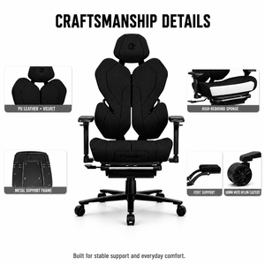 Chaise de jeu pivotante ergonomique, cadre en fer, hauteur réglable, inclinable, fonctions de massage, design moderne pour le <span class=keywords><strong>bureau</strong></span> à domicile - Product Image 3