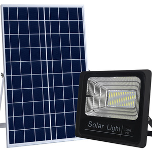 ไฟโซลาร์เซลล์ 100W LED IP65 สำหรับภายนอกอาคาร กันน้ำ ติดผนัง - Product Image 1