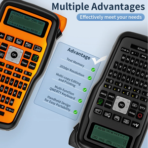 E1000 PRO, принтер для клейких наклеек, портативный ленточный принтер, Поддержка 6-12 мм, лента для этикеток, производитель кабелей для кабелей/хранения - Product Image 3