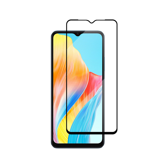 2.5D Curved Black Edge Full Cover HD Clear Anti-Scratch Tempered Glass Screen Protector for OPPO A18