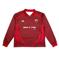 Maillot de football personnalisé à manches longues pour homme, col vintage, uniforme de football, panneau contrastant, sublimation, maillot de sport, logo personnalisé