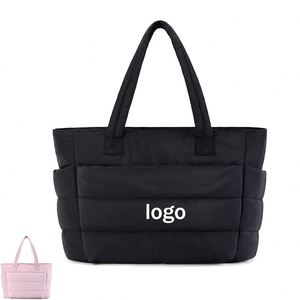 Bolso Tote Ligero para Mujer, Material de Plumón Sintético, Forro de Poliéster con Cierre de Cremallera, para Viajes, Trabajo, Playa, Gimnasio o Compras - Product Image 1