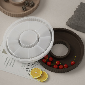 Besafe décoration d'intérieur dépouillé creux grand plateau rond plaque ciment plâtre silicone résine époxy coulée plateau <span class=keywords><strong>de</strong></span> rangement moule - Product Image 5