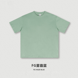 เสื้อยืดแขนสั้นผู้ชาย FG Haze Blue ผ้าฝ้าย 100% ทรงปกติ สีพื้น คอกลม ผ้าเจอร์ซีย์ถักแบบลำลอง - Product Image 1