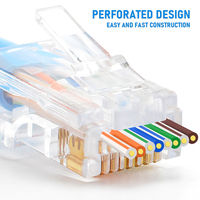 Connecteurs réseau Ethernet RJ45 8P8C Cat5/Cat5e/Cat6 UTP Pass-Through pour réseau