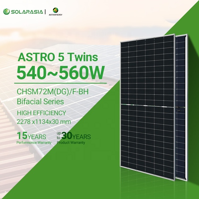 Astronergy Solar Panels 500 Watt 550w Bifacial Mono Double Glass Solar Panel for Solar Power Energy