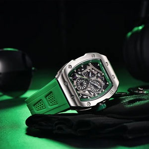 PAGANI DESIGN PD-YS012 Skeleton Watch Sapphire Automatic Mens Quartz Watch Silicone Square <b>Clock</b> Waterproof Relogio Masculino - Product Image 4
