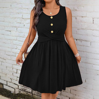 Nouvelle Robe Femme Grande Taille Style Minimaliste Boutonnée Couleur Unie en Soie de Lait Export Commerces Transfrontaliers Printemps 2025