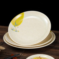Plats de restaurant gastronomique Vaisselle en mélamine personnalisée Plats en plastique incassables Papier de décalcomanie plat pour assiettes en mélamine